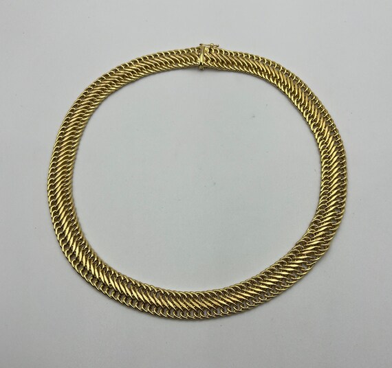 14k Gold 17in Fancy Link Necklace - image 3