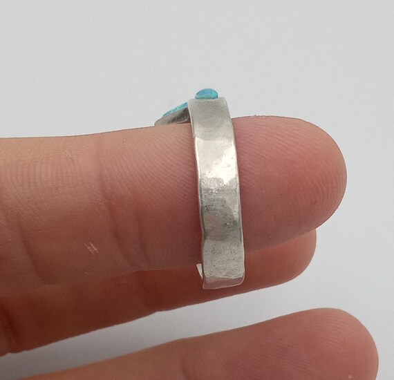 Blue Opal sterling silver ring - image 5