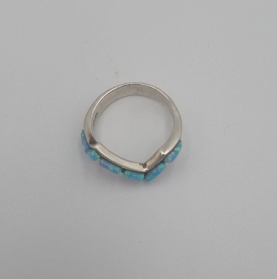 Blue Opal sterling silver ring - image 3