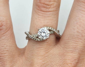Sterling Silver Cubic Zirconia Ring, Size 6.5