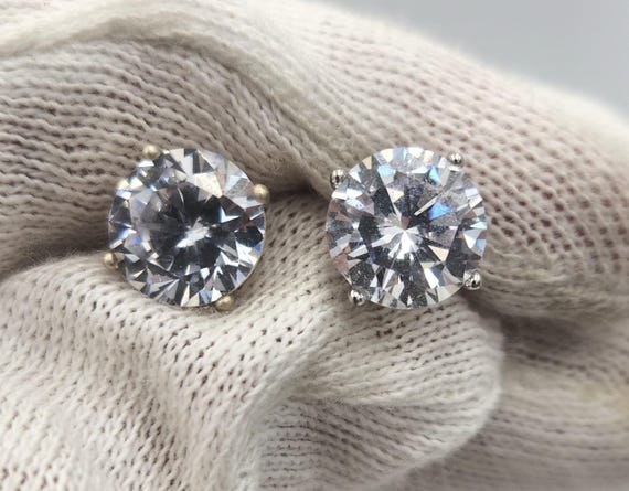 Sterling Silver Cubic Zirconia Stud Earrings