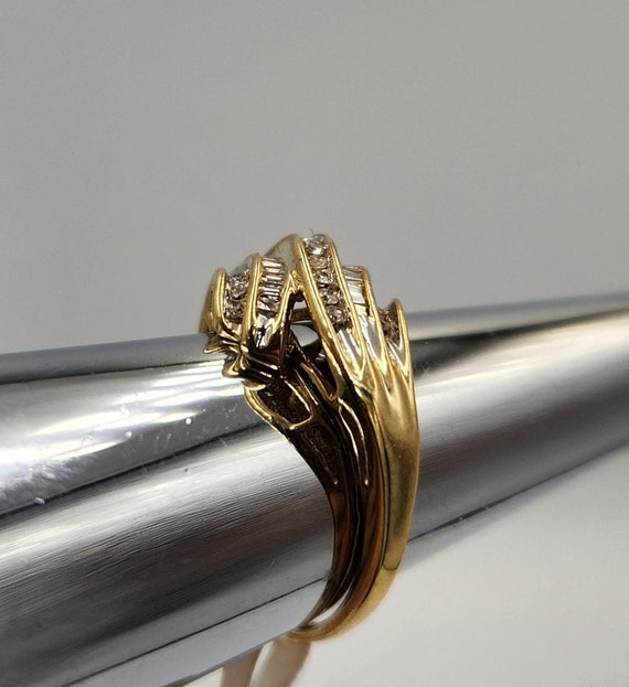 10k Yellow Gold Channel Set Diamond Ring, Size 6.… - image 4