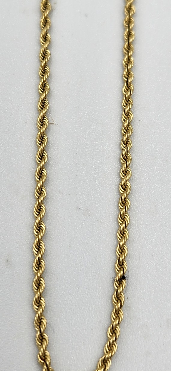 14k Yellow Gold Rope Bracelet, 7 in - image 3