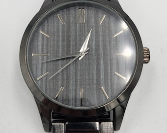 Men's Black Stainless Steel Watch