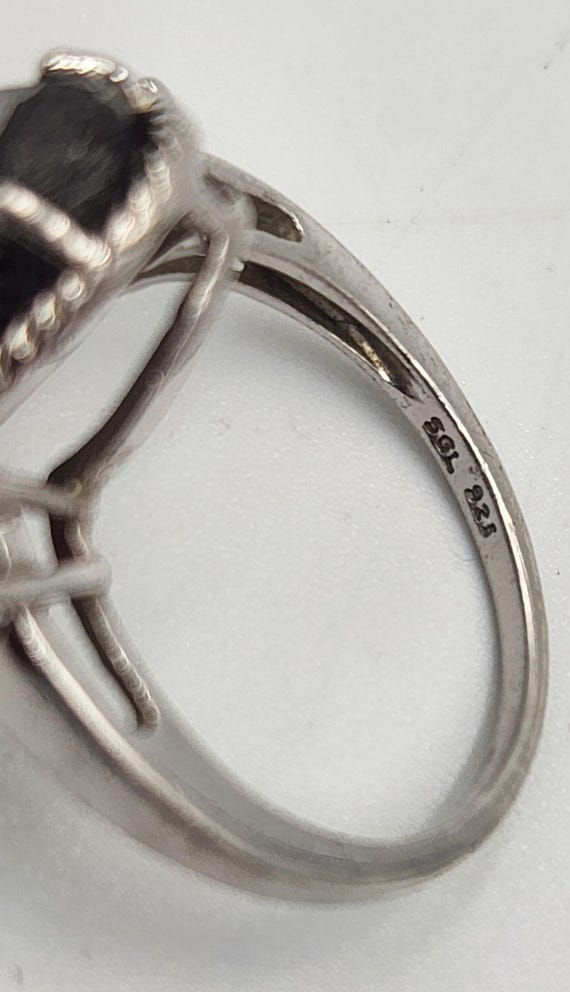 Sterling Silver Rutilated Quartz & Ruby Ring, Siz… - image 4