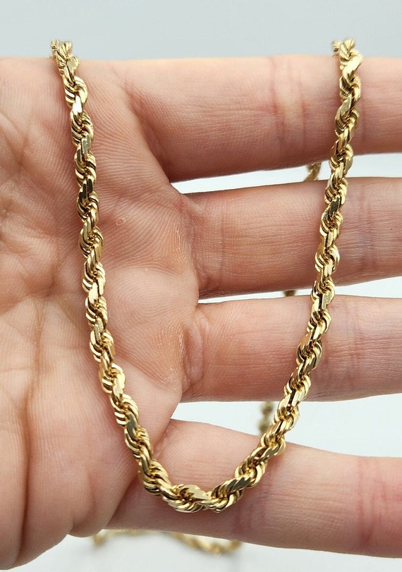 10k Yellow Gold 3mm Rope Chain, 20"