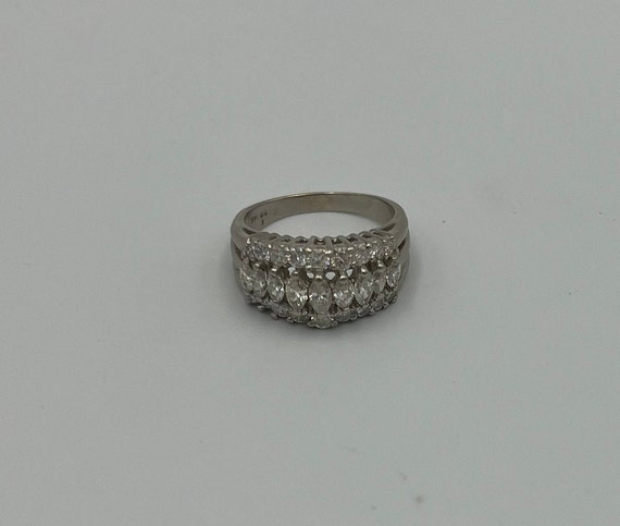 14K White gold diamond cocktail ring - image 7