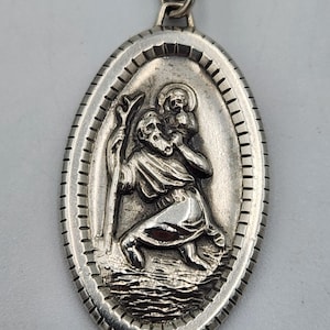 Sterling Silver St. Christopher Necklace, 24&quot;