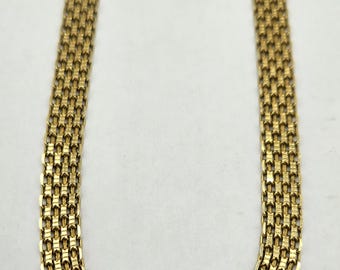 14k Yellow Gold Mesh Chain Necklace, 18"