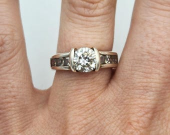 Sterling Silver Cubic Zirconia Ring, Size 6