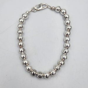 Sterling Silver Bead Bracelet, 8&quot;