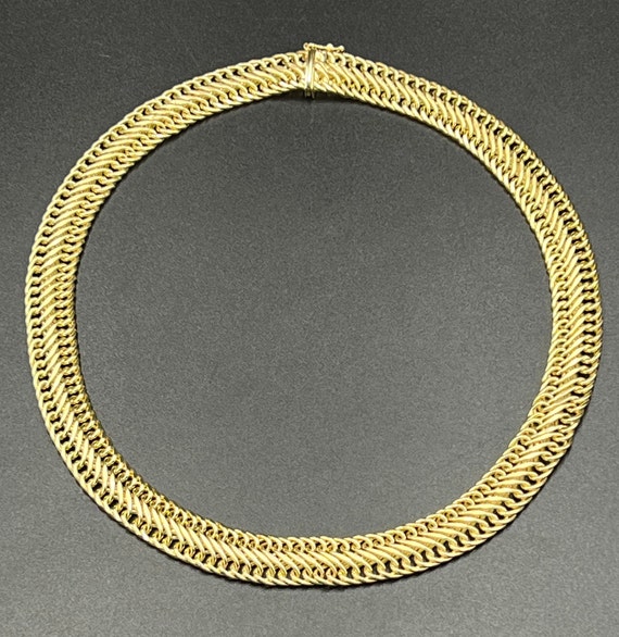 14k Gold 17in Fancy Link Necklace - image 1