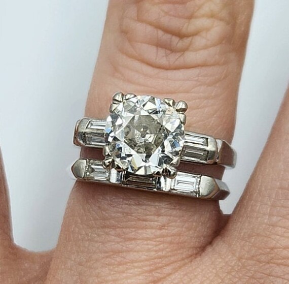 Vintage 14k Diamond Engagement Set, Size 5.25 - image 3