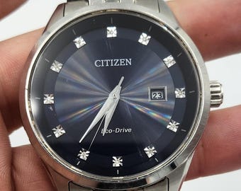 Citizen Eco-Drive Black Dial Date Day St. Steel Quartz Watch E101-K17543 Citizen Eco-drive Black Dial Date Day St. Steel Quartz Watch  main image 4