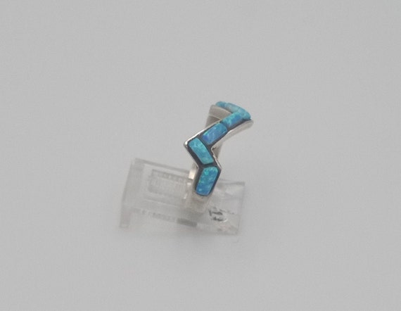 Blue Opal sterling silver ring - image 4
