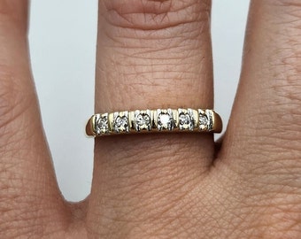 14k Yellow Gold Diamond Ring, size 7