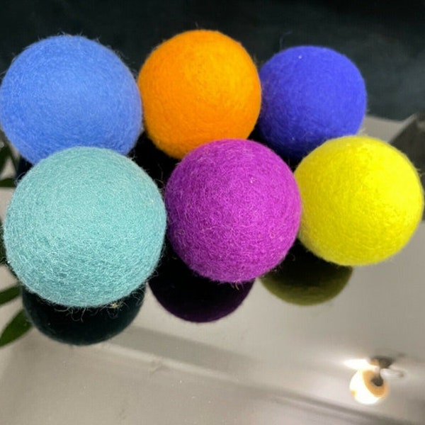 Wool Dryer Balls XL Size colorful 6 Pack, Eco-friendly Laundry 100% Organic Dryer Balls Reduce Wrinkles,Static, Drying Time - Free Shipping