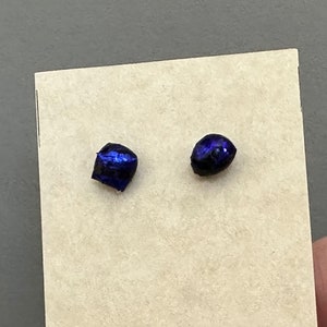 Dichroic fused blue glass earring studs