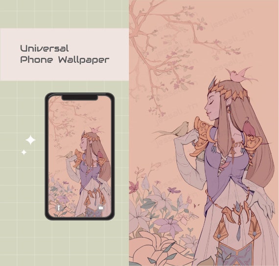 Princess Zelda Digital Phone Wallpaper Background the - Etsy Denmark Princess Zelda Digital Phone Wallpaper Background the - Etsy Denmark