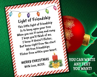 Light of Friendship Card, Topper and Bag - Etsy