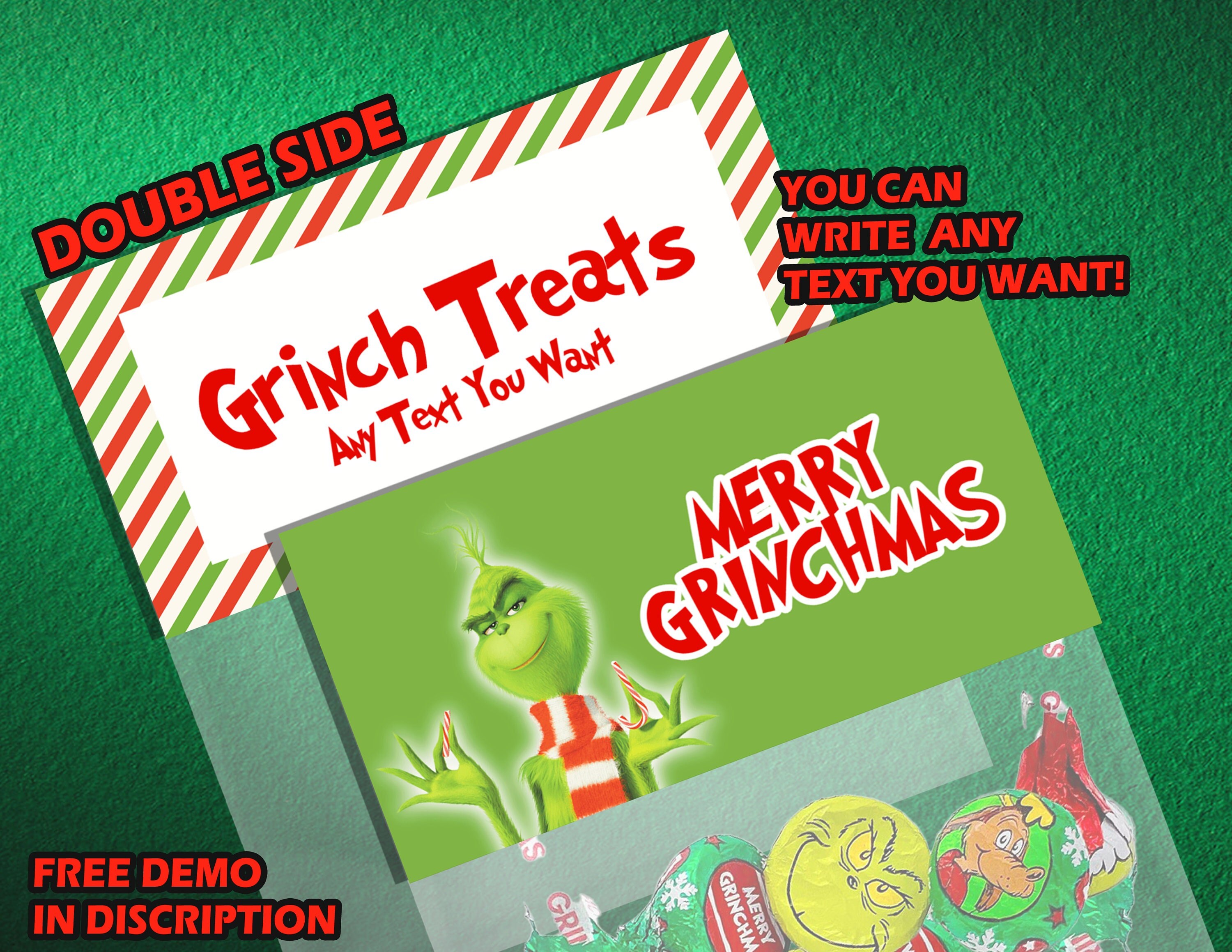 Editable Christmas Grinch Bag Topper Labels, Treat Bag Toppers Label ...
