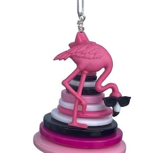 Flamingo Ornament, Flamingo Ornaments, Button Ornament, Button Ornaments, Flamingo, Flamingos, Kids Ornament, Kids, Pink Ornament