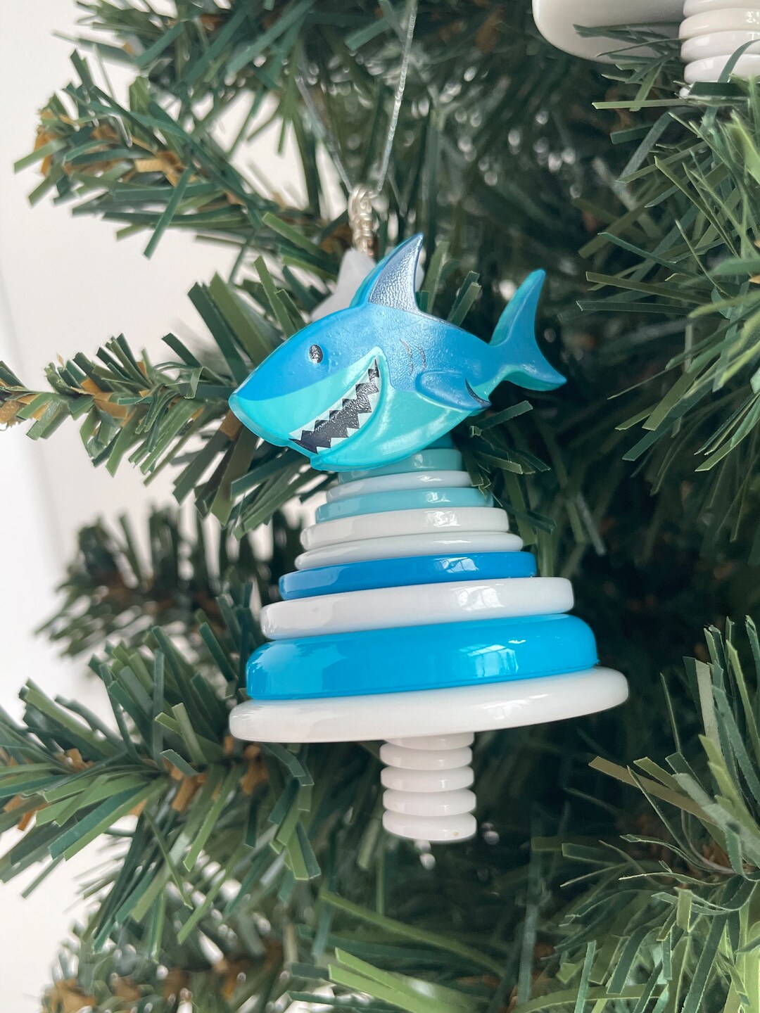 Shark Ornament, Shark Ornaments, Button Ornament, Button Ornaments, Shark, Sharks, Ocean