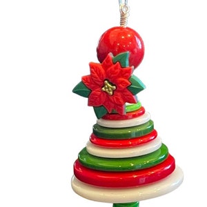 Poinsettia Ornament, Poinsettia Ornaments, Button Ornament, Button Ornaments, Poinsettia, Christmas, Poinsettias, Christmas Flower, Plant
