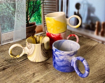 Colorful Ceramic Mug Set: Stylish Coffee and Tea Mugs