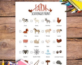 Farm Scavenger Hunt for Kids