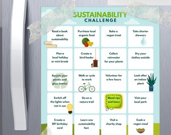 SUSTAINABILITY CHALLENGE Poster Wall Art Digital Print (A4)
