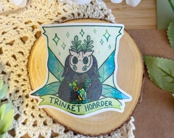 Trinket Hoarder Sticker | Cute Collector Sticker | Fantasy Cottagecore Vinyl | Magical Creature Decal 3”