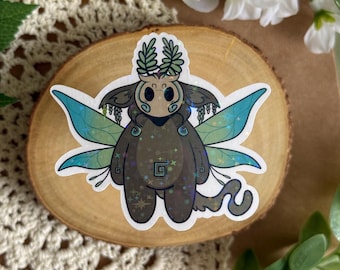 Holographic Fairy Sticker: Forest Sprite Vinyl Decal by Mothsteria Studio