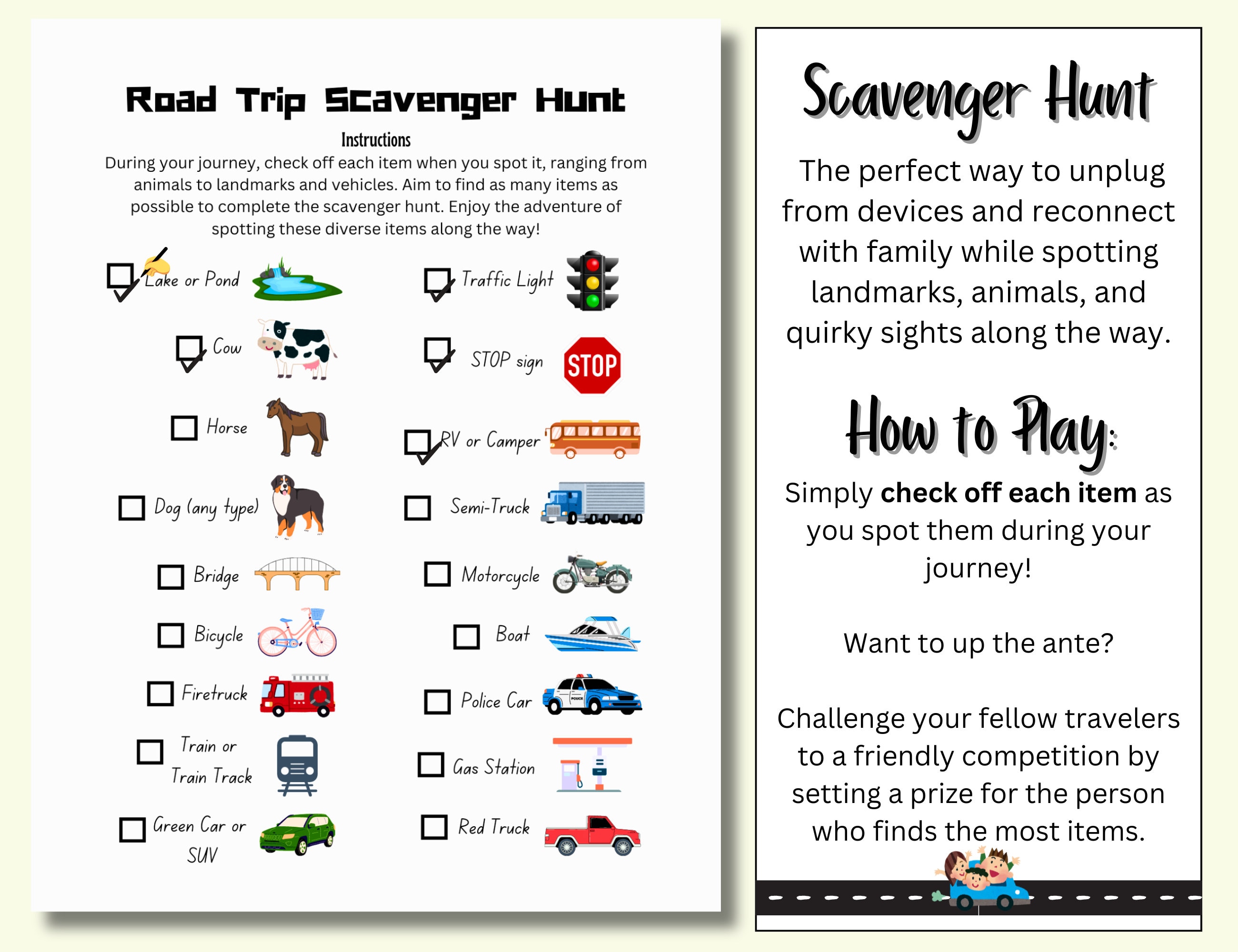 Road Trip Kid Games Bundle | Printable Car Activities | Road Trip ...
