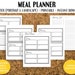 Printable Meal Planner / Grocery List / Landscape &amp; Portrait ...