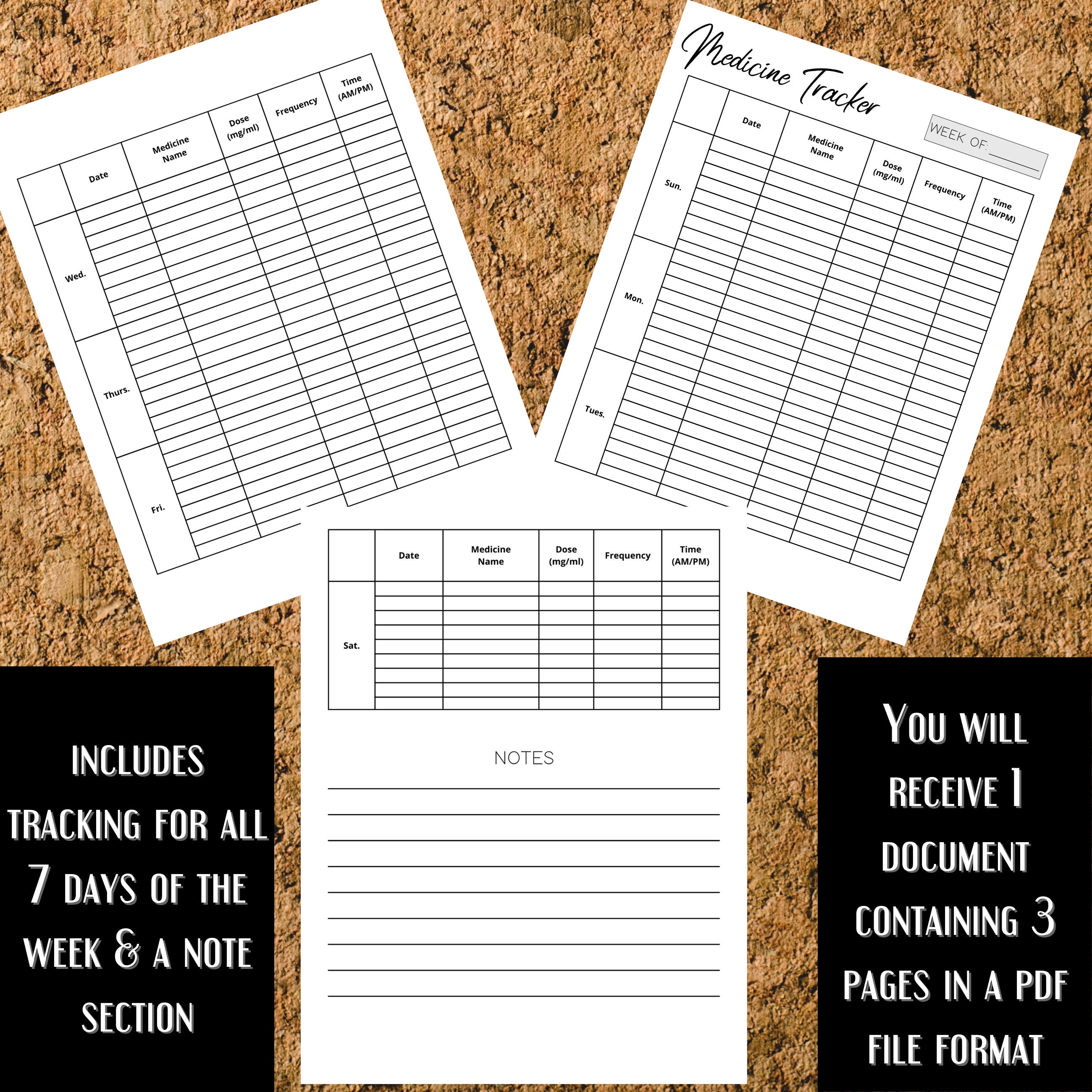 Medication Tracker / Printable / Digital Download - Etsy