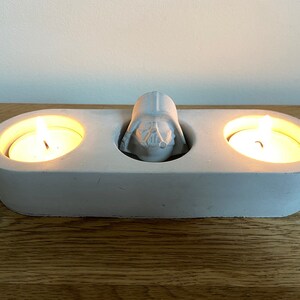 Star Wars concrete tea light candle holder. Featuring Darth Vader, stormtrooper and Boba Fett image 2