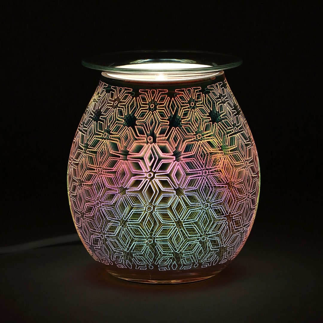 3D Geometric Flower Light up Electric Oil Burner Home Decor and
