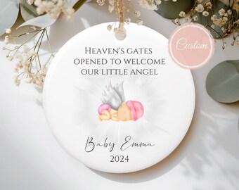 Infant Loss Gift, Custom Baby Loss Miscarriage Ornament, Stillborn Memorial Ornament, Remembrance Ceramic Ornament for Child Loss