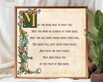 Irish Blessing Wall Art Celtic Home Decor | Irish Blessings |Celtic Prayer| May The Road Rise To Meet You | Irish Prayer |Irish Art | Irish