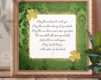 Irish Blessing Wall Art Celtic Home Decor | Irish Blessings |Celtic Prayer| May The Road Rise To Meet You | Irish Prayer |Irish Art | Irish
