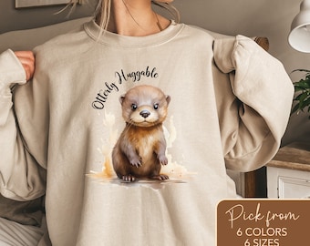 Regalo per gli amanti delle lontre, simpatica felpa con stampa di lontra, regalo per amanti delle lontre, lontra di mare, regalo per amanti delle lontre