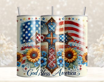 God's Country 20 oz Skinny Tumbler Sublimation Design Digital Download PNG Instant , Patriotic America Tumbler, DIGITAL ONLY,
