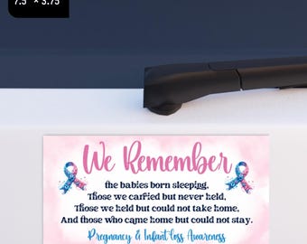 Infant Loss Ribbon Awareness, Pink and Blue Ribbon Bumper Sticker, We Remember Infant Loss, Miscarriage Month, Child Loss, Stillborn