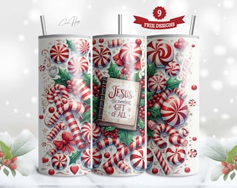 Jesus Christmas PNG, Inspirational Christian Tumbler Design, Bible Faith Tumbler, 20oz Skinny Tumbler Sublimation Designs Downloads, Christ