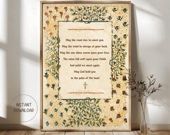 Irish Blessing Wall Art | Celtic Home Decor | Irish Blessings |Celtic Prayer| May The Road Rise To Meet You | Irish Prayer |Irish Art | Celt