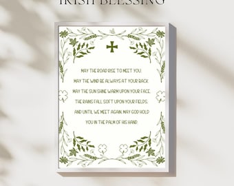 Irish Blessing Wall Art Celtic Home Decor | Irish Blessings |Celtic Prayer| May The Road Rise To Meet You | Irish Prayer |Irish Art | Irish