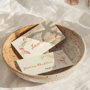 Lemon Themed Table Place Cards, Citrus Name Card Template, Italian Placement Card, Colorful Whimsical Handwritten Placecard Fun Digital, L1