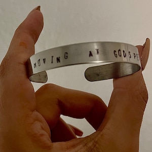 Hand stamped metal cuff bracelet - handmade jewelry - Zach Bryan Godspeed Lyric Bracelet