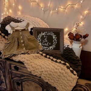 Soft Chunky, Hand Knit Blanket (perfect for gift)